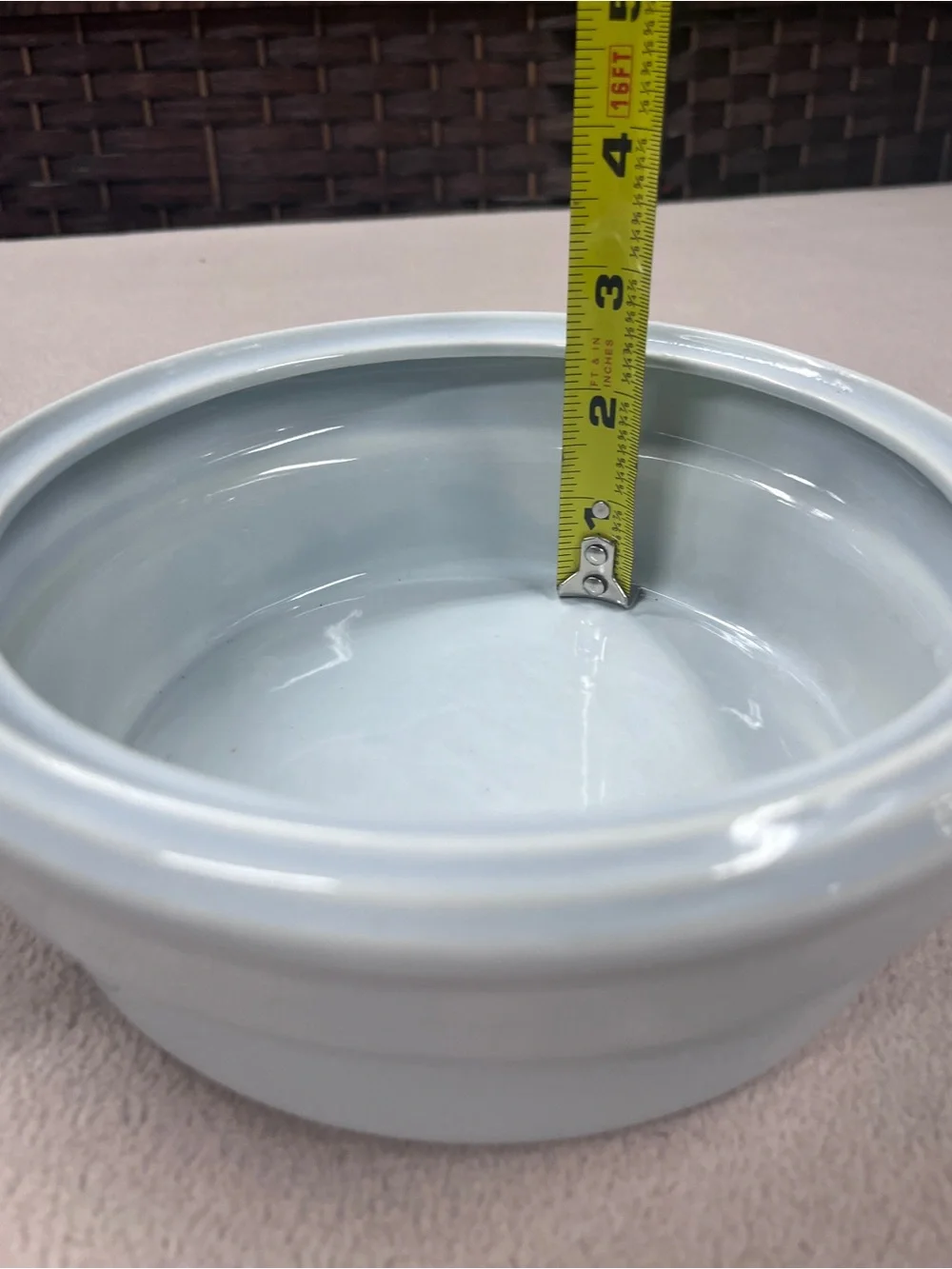 Vintage Pastel Pink and Blue Ceramic Covered Casserole Dish